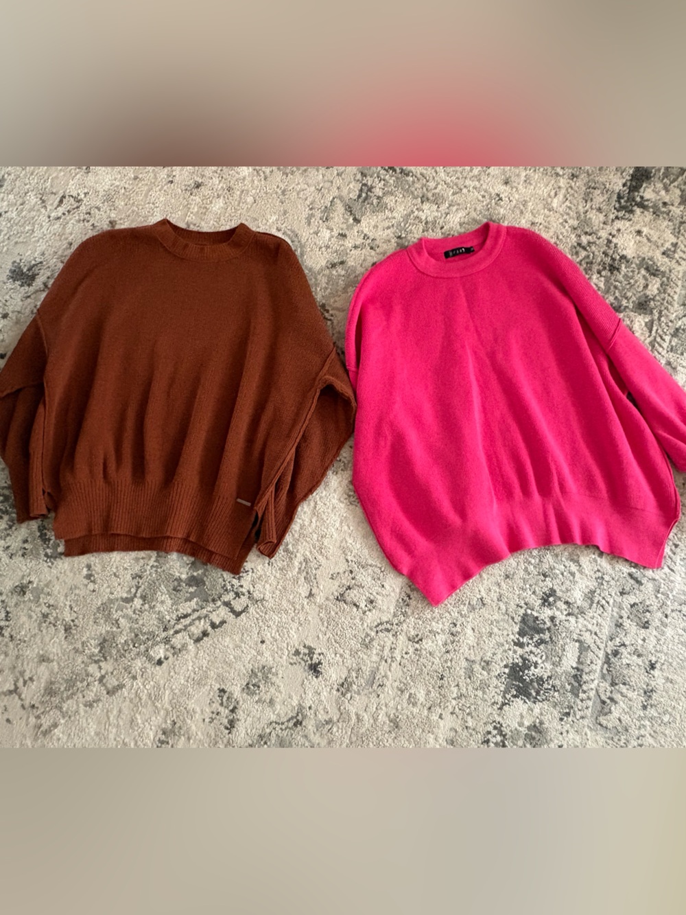 Sweater Bundle of 2-Abercrombie & Fitch /Efan. Bright Pink Crewneck Sweater